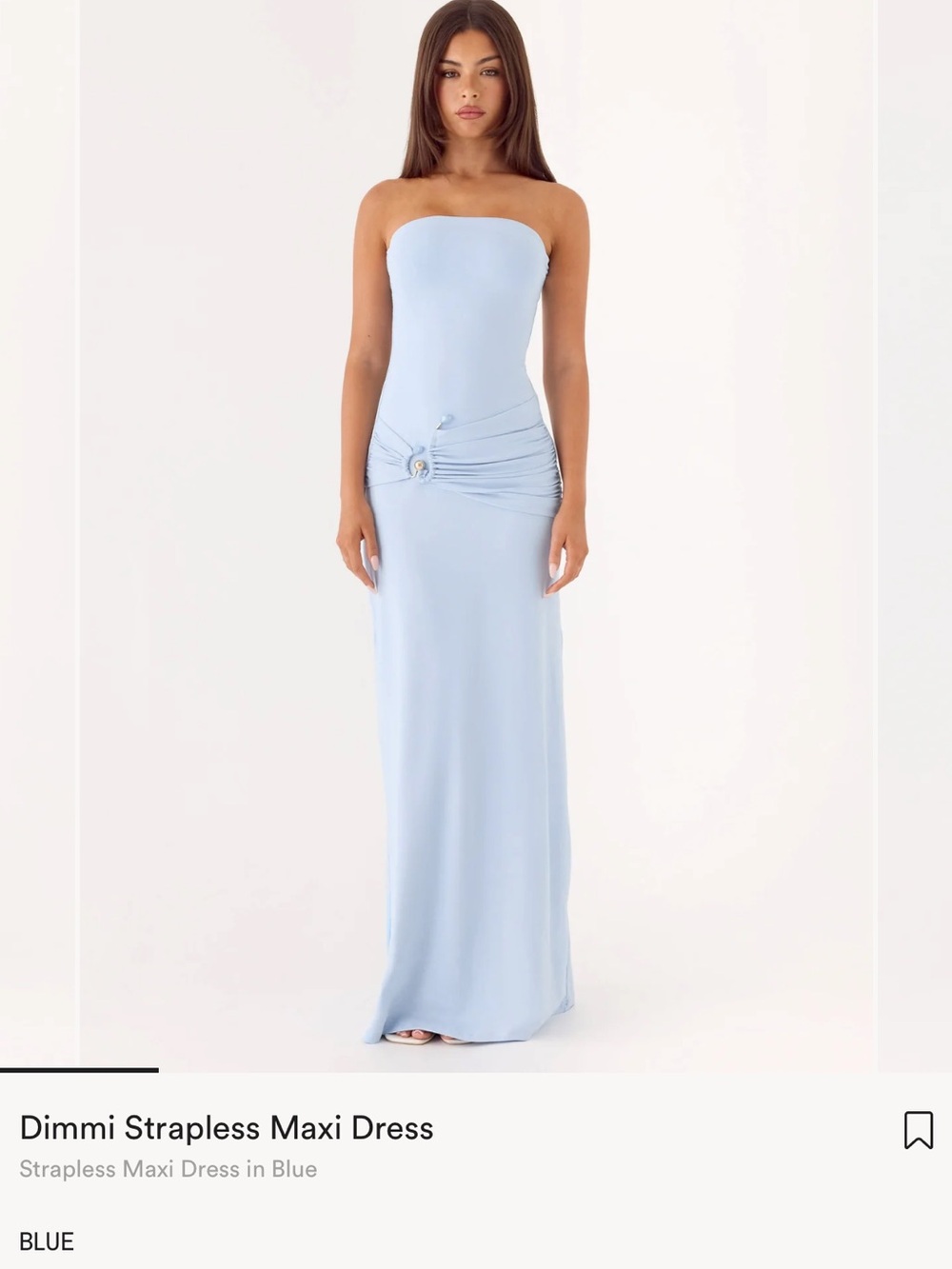 Dimmi Strapless Maxi Dress in Light Blue